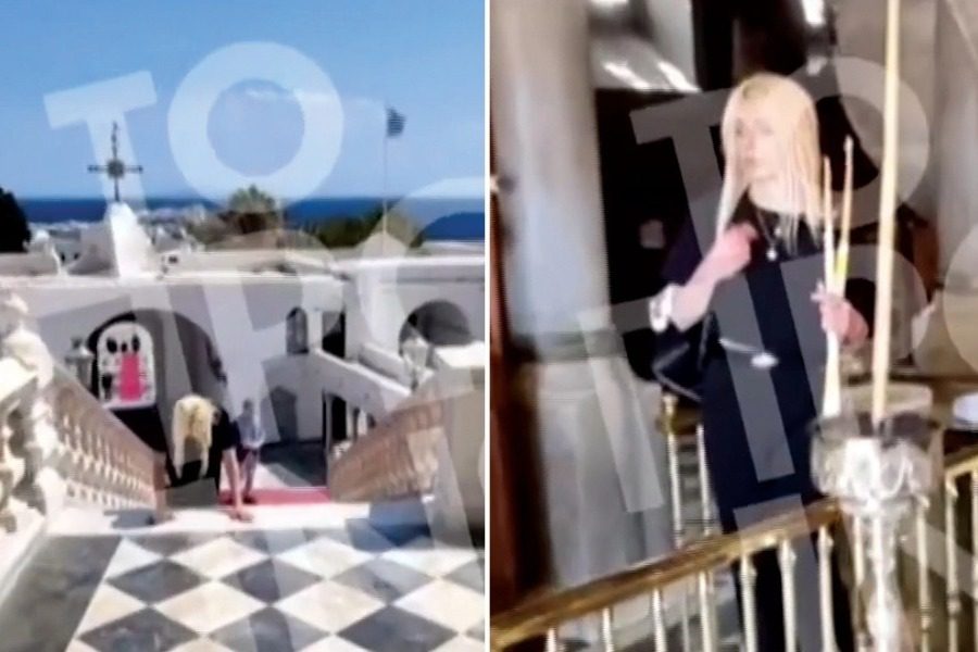 Έλενα Πολυχρονοπούλου: Γονυπετής στην Τήνο για να εκπληρώσει το τάμα της, μετά την αποφυλάκισή της