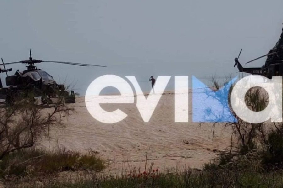 Αναγκαστική προσγείωση στρατιωτικού ελικοπτέρου Απάτσι στην Εύβοια