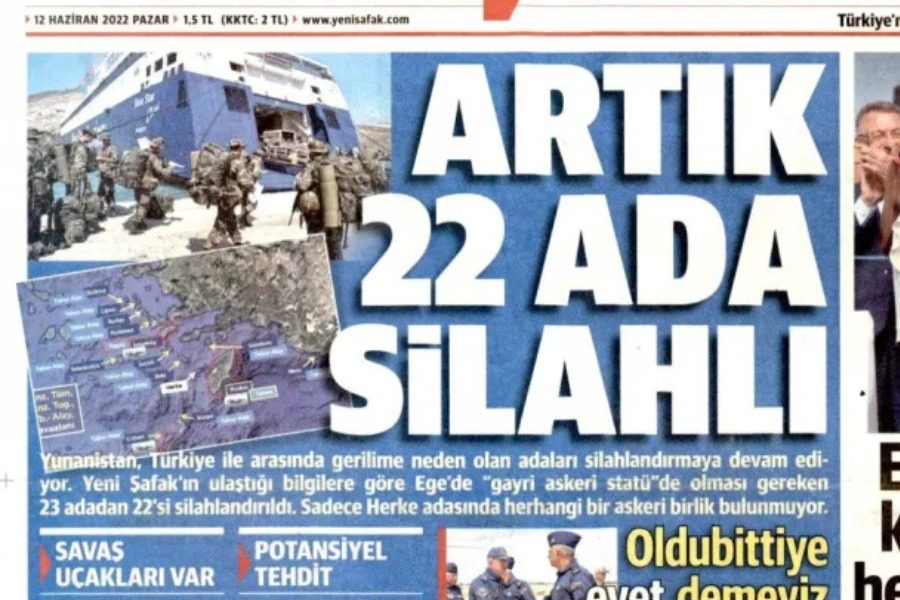 Τουρκικός τύπος: Η Τουρκία έχει ακόμα κυριαρχία σε 9 νησιά, όπως η Λέσβος, η Χίος και η Σάμος