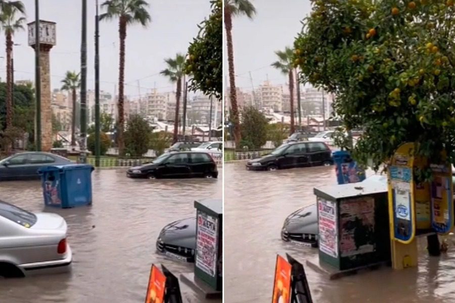 Κακοκαιρία Eva ‑ Πασαλιμάνι: Ποτάμια οι δρόμοι