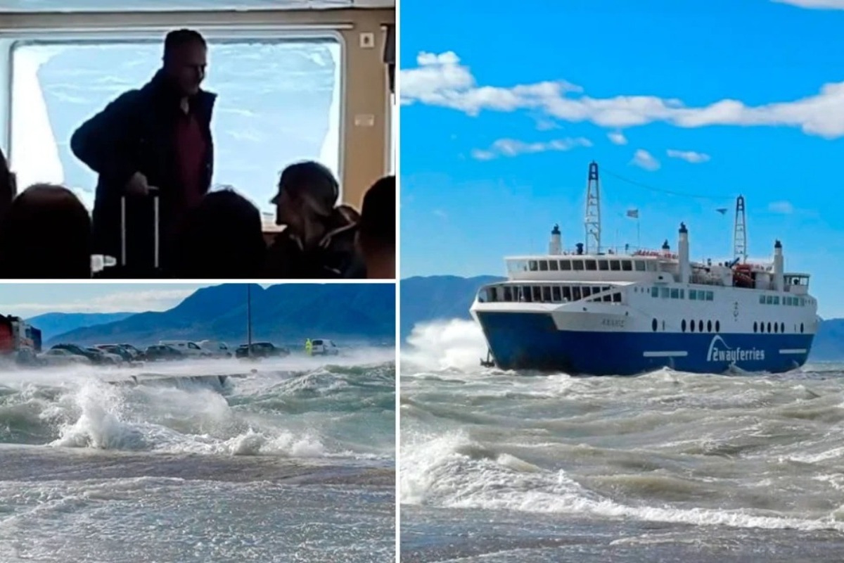 Θρίλερ σε πλοίο στον Αργοσαρωνικό: «Μάχη» για να δέσει στο λιμάνι ‑ Τα κύματα έσπασαν τζάμια