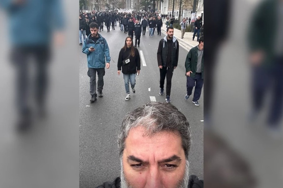 Στο συλλαλητήριο για τα Τέμπη ο Βασίλης Μπισμπίκης