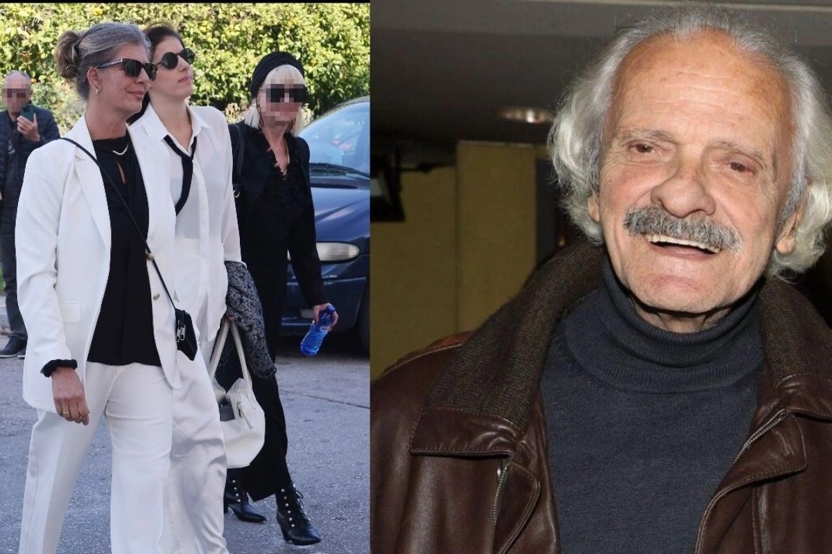 Κηδεiα Σπύρου Φωκά: Ντυμένες στα λευκά η σύζυγός του, Λίλιαν και η θετή κόρη του, Κωνσταντίνα