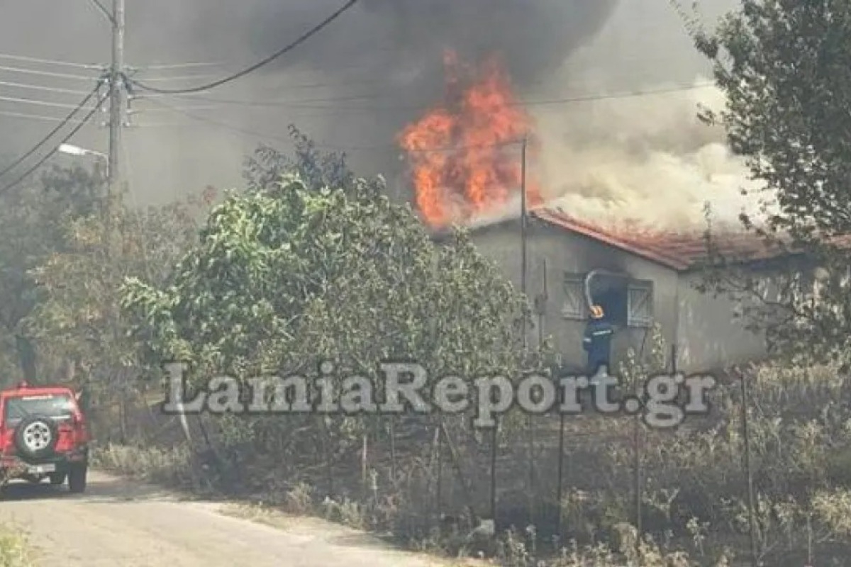 Φωτιά στη Λαμία: Εκκενώνεται το βόρειο τμήμα ‑ Καίγονται σπίτια