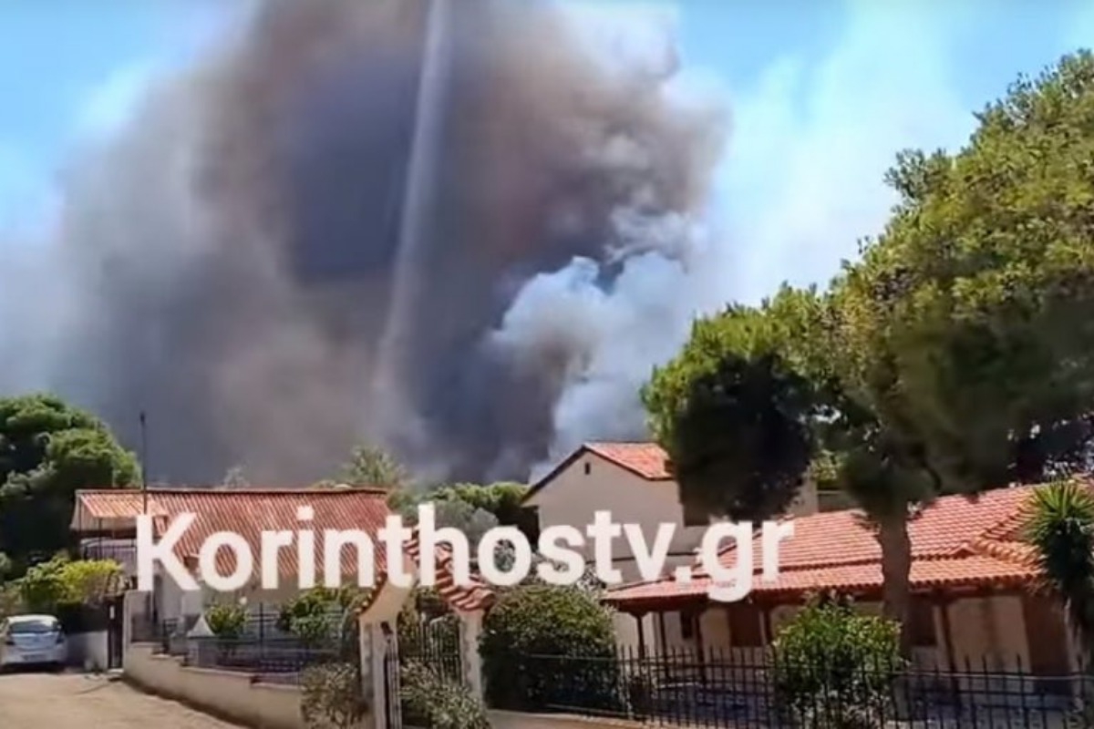 Φωτιά στο Λουτράκι – Εκκενώνονται προληπτικά τρεις περιοχές και κατασκηνώσεις