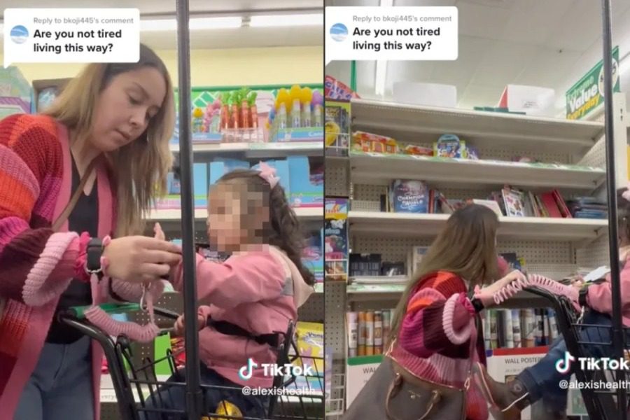 Γυναίκα αποκαλύπτει ότι κρατά την κόρη της δεμένη με λουρί όταν βγαίνουν έξω