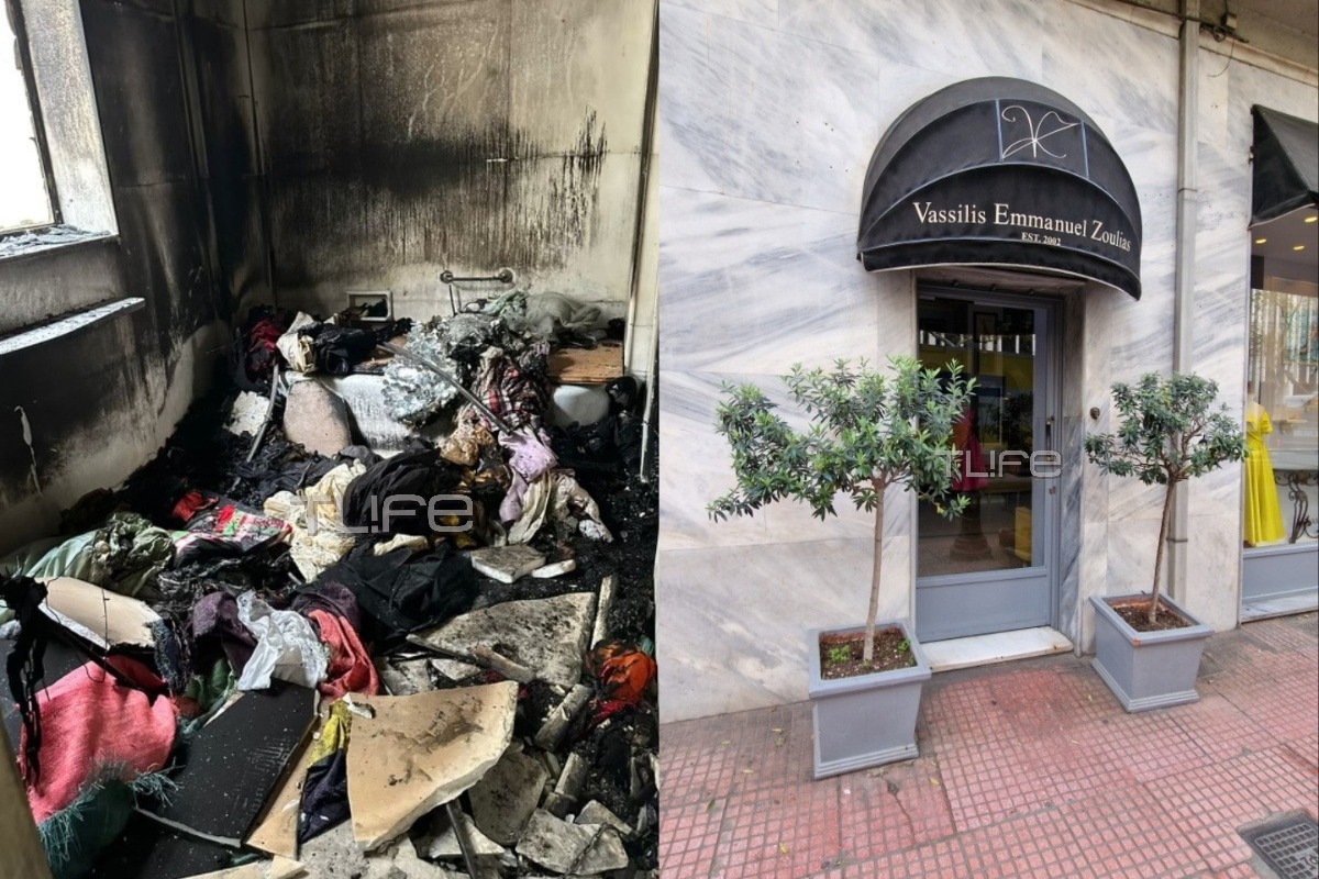 Βασίλης Ζούλιας: Εικόνες από το ατελιέ του στο Κολωνάκι μετά τη φωτιά που ξέσπασε