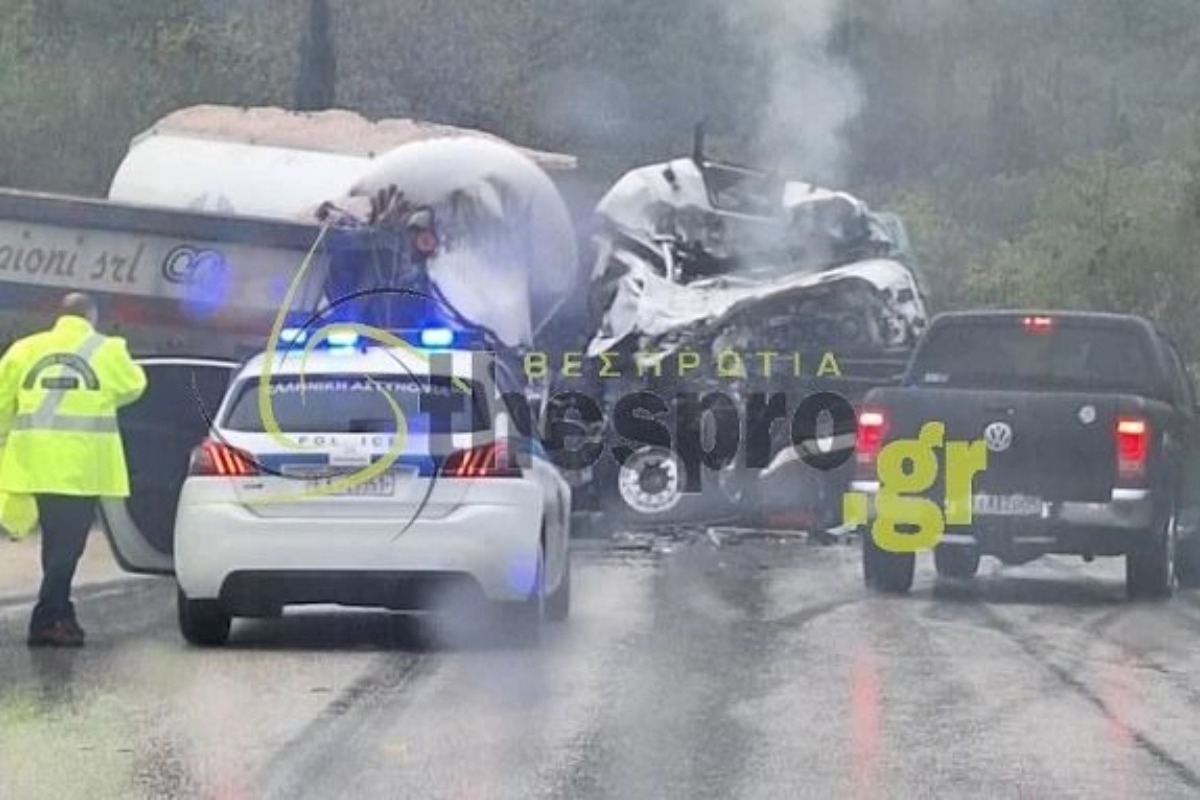 Σοβαρό τροχαίο στην Ηγουμενίτσα – Δύο φορτηγά συγκρούστηκαν μετωπικά