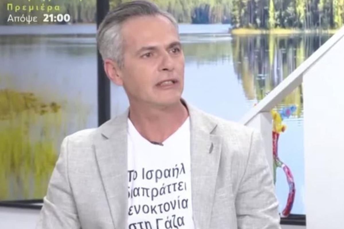 Μάριος Αθανασίου: Εμφανίστηκε σε πρωινή εκπομπή με μπλούζα υπέρ της Παλαιστίνης