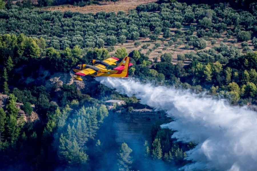 Μεγάλη αναζωπύρωση της φωτιάς στο Χελιδόνι Αρχαίας Ολυμπίας