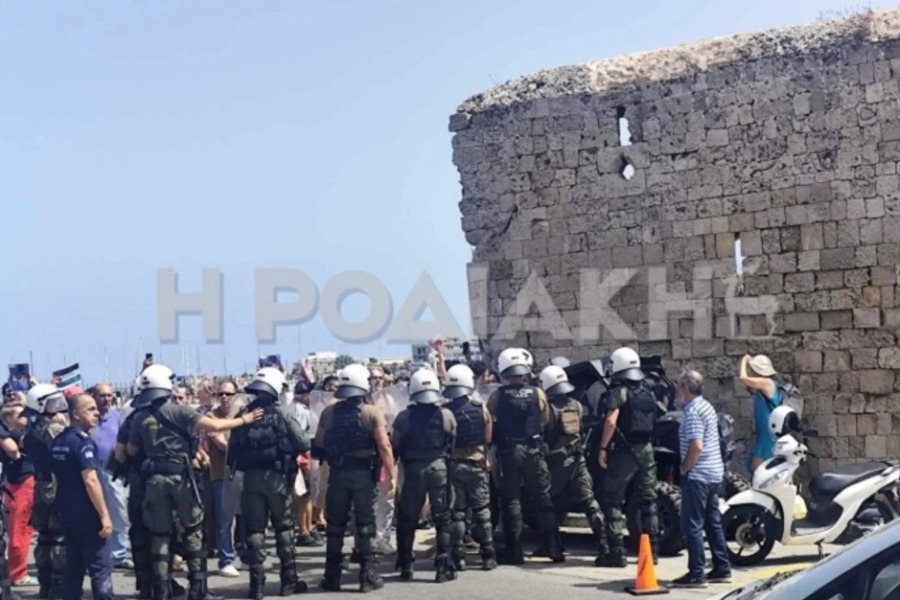 Ένταση στο λιμάνι της Ρόδου για την άφιξη Ισραηλινών τουριστών – Μέτρα ασφαλείας και προσαγωγές