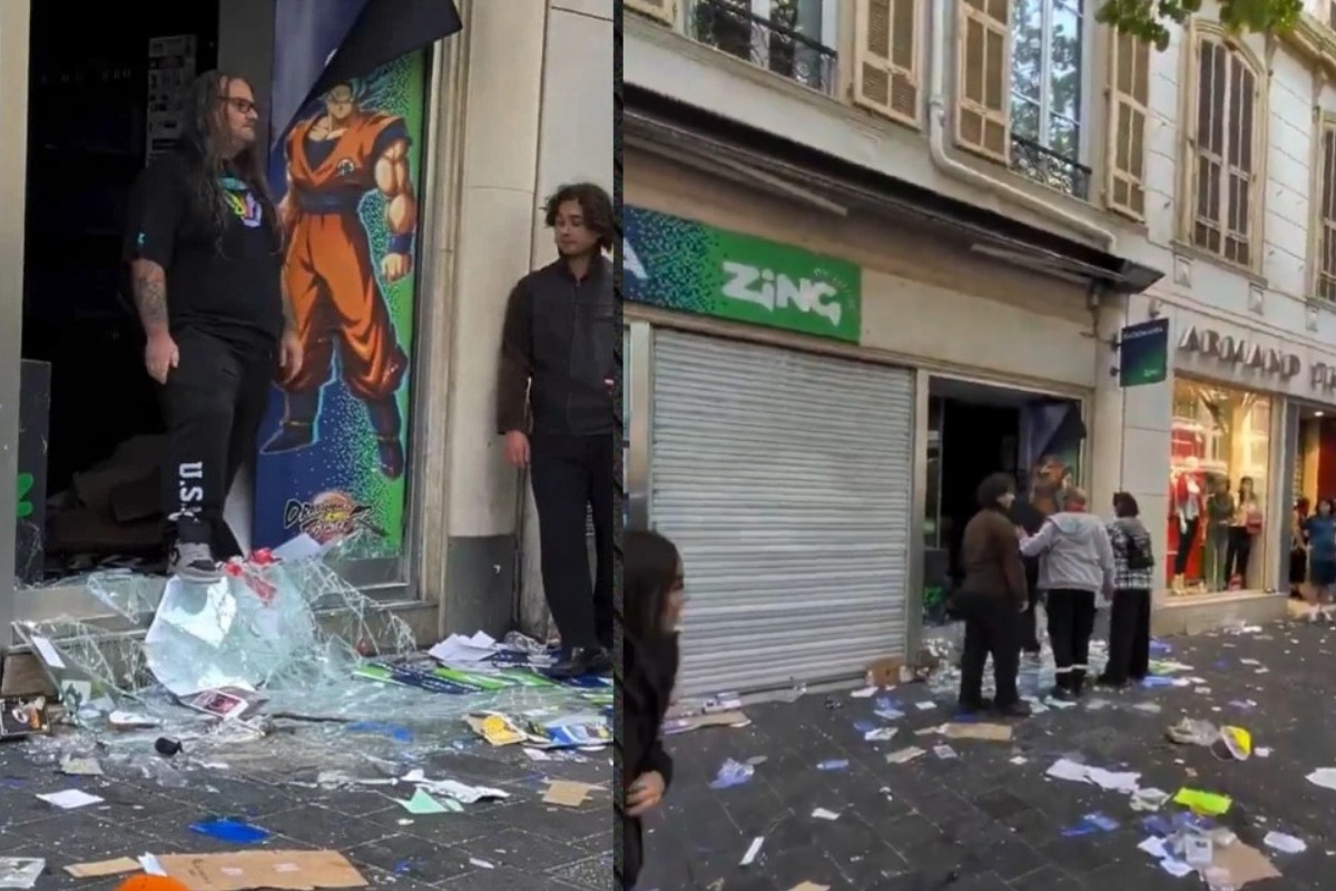 Νίκαια: Διαδηλωτής κλωτσά πισώπλατα πωλητή που προστάτευε το μαγαζί του από λεηλασία