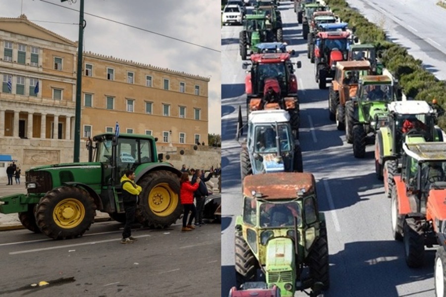 Οι αγρότες κατεβαίνουν σήμερα με τρακτέρ, φορτηγά και λεωφορεία στη Αθήνα