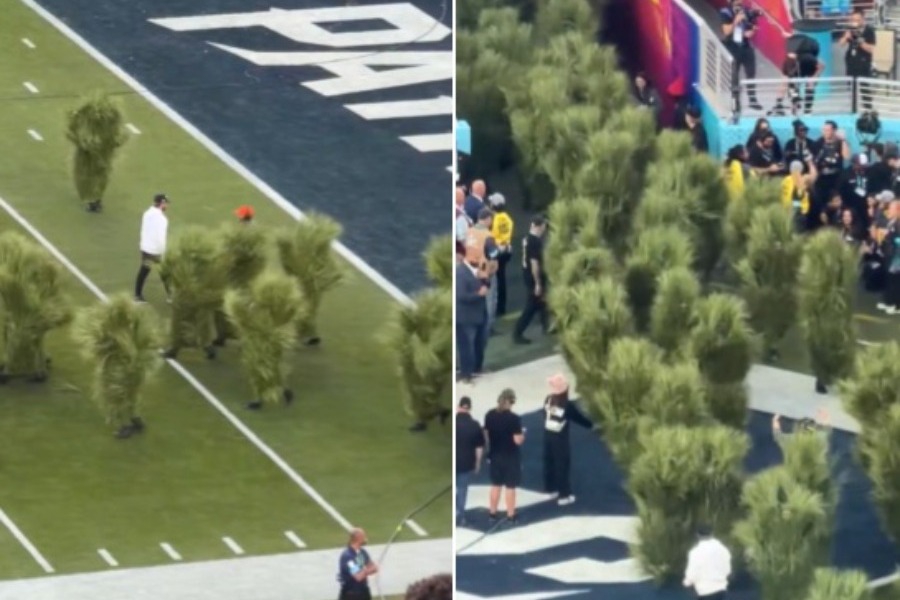 Super Bowl: Εβγαλαν πάνω από 1.300 δολάρια κάνοντας τους... θάμνους στο halftime show του Bad Bunny