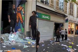 Νίκαια: Διαδηλωτής κλωτσά πισώπλατα πωλητή που προστάτευε το μαγαζί του από λεηλασία