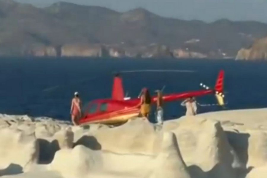 Μήλος: Ο χειριστής του ελικοπτέρου που προσγειώθηκε στο Σαρακήνικο εμφανίστηκε στην Αρχή Πολιτικής Αεροπορίας