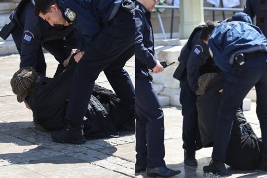 Χαμός με την Ελένη Λουκά στην κηδεία της Μαρινέλλας – Την πήραν σηκωτή