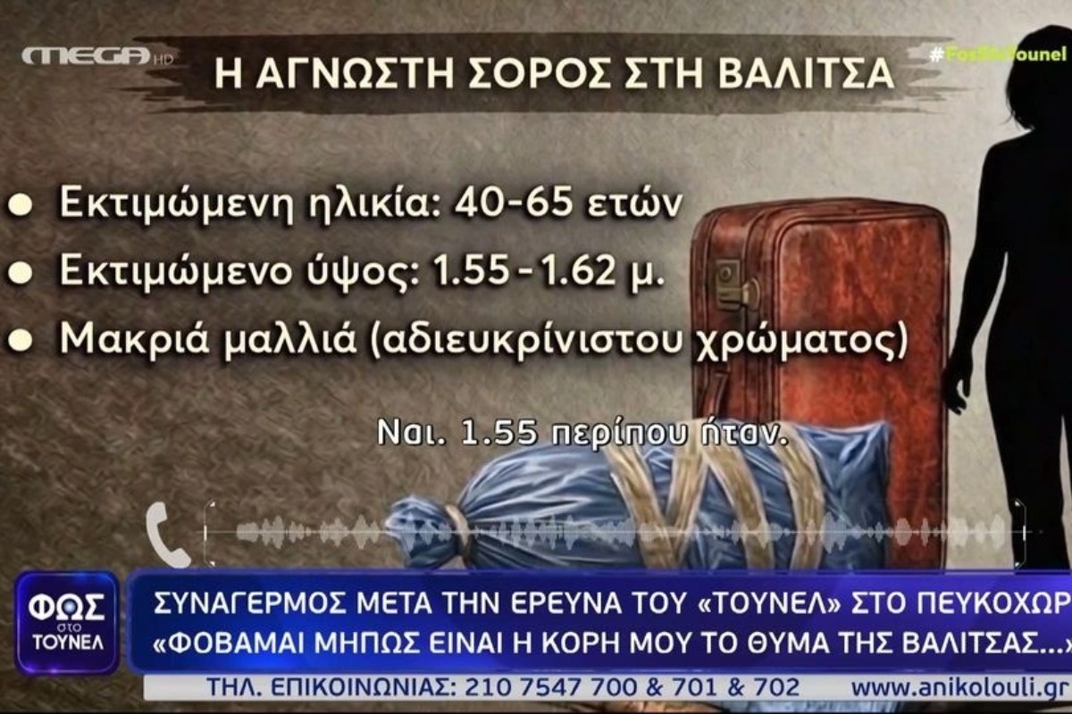 Χαλκιδική: Εξελίξεις με το διαμελισμένο πτώμα σε βαλίτσα - «Μάλλον είναι η κόρη μου η Φωτεινή» - Πατέρας αγνοούμενης ισχυρίζεται πως η περιγραφή ταιριάζει απόλυτα με την κόρη του