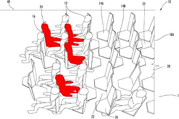 Η νέα εφιαλτική πατέντα για τις αεροπορικές θέσεις - Οι επιβάτες θα μοιάζουν με τα τουβλάκια του Tetris...