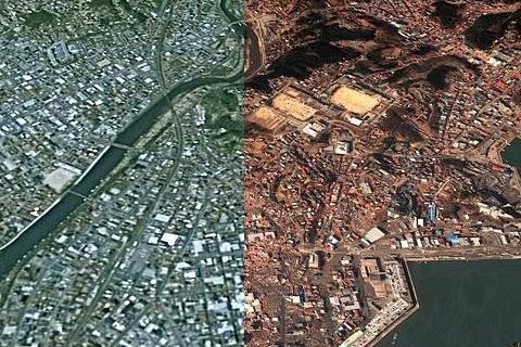Δορυφορικές φωτογραφίες 10 περιοχών της Ιαπωνίας πριν και μετά το tsunami