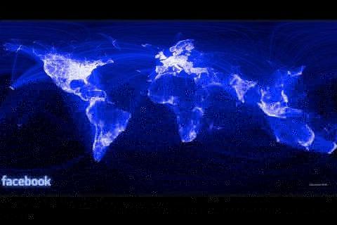 Ο χάρτης του facebook - Τα μέλη της διάσημης ιστοσελίδας φωτίζουν τον κόσμο!