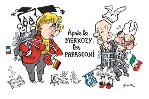 Οι Μερκοζί τέλειωσαν τους Παπασκόνι - Το ευρηματικό σκίτσο στη γαλλική Le Monde 
