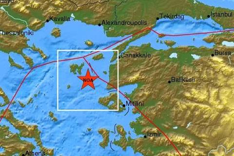Ισχυρός σεισμός 5,8R μεταξύ Λήμνου και Λέσβου
