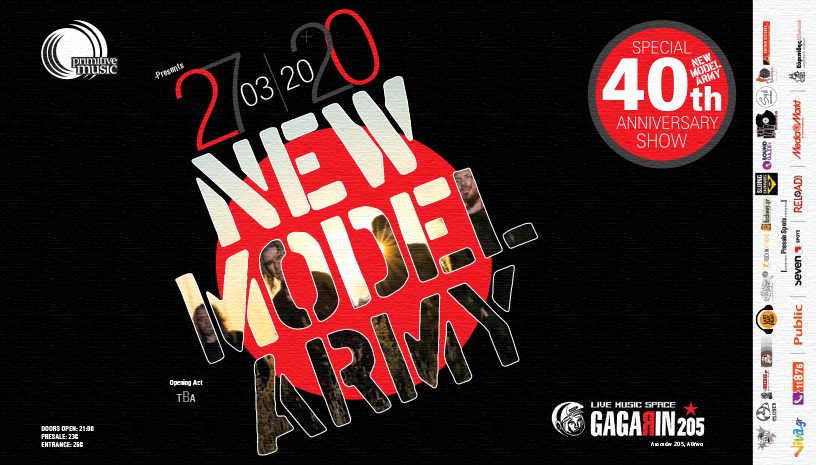 New Model Army: Tην Παρασκευή 27 Μαρτίου στο Gagarin 205